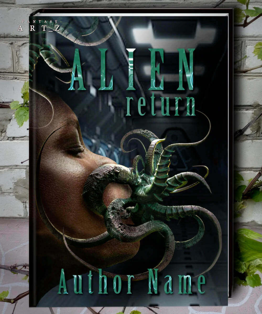 Alien Return book cover with green tentacled creature and human figure