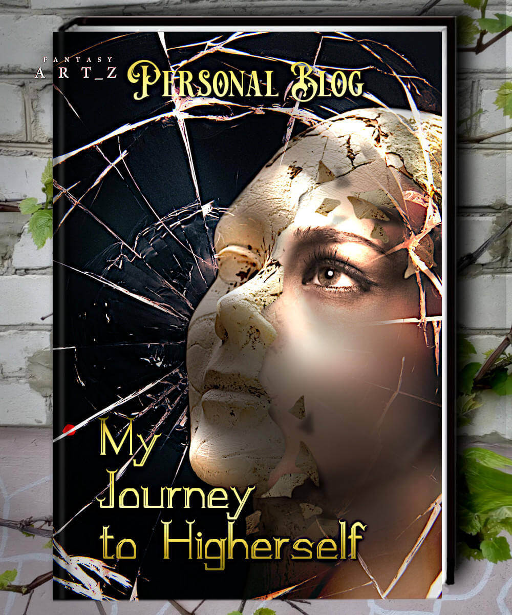 Self-help book cover with woman's face in broken mirror and personal transformation theme