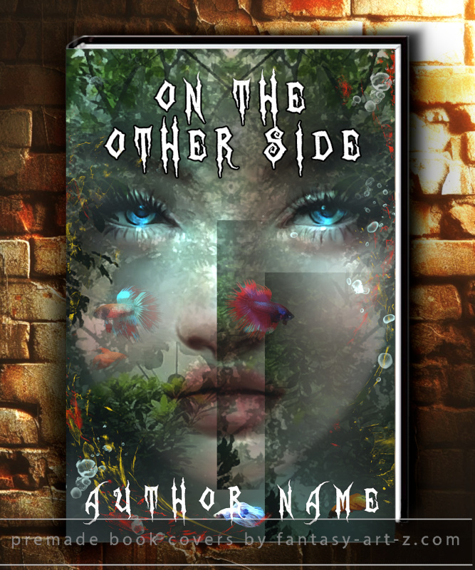 Fantasy book cover by Fantasy Art Z showing mystical blue eyes peering through underwater scene with tropical fish