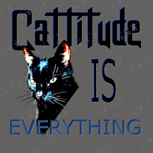 design for a t-shirt of a cat and a quote about a cat