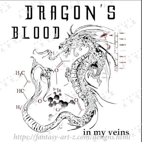 dragon's blood in your veins, design for a t-shirt
