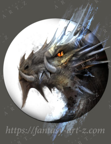 t-shirt design of a dragon's head