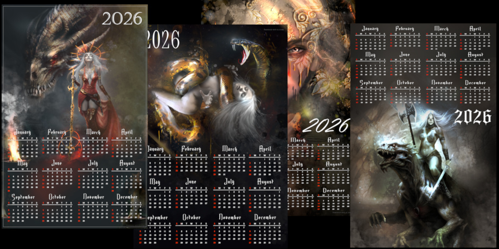 examples of fantasy art calendars