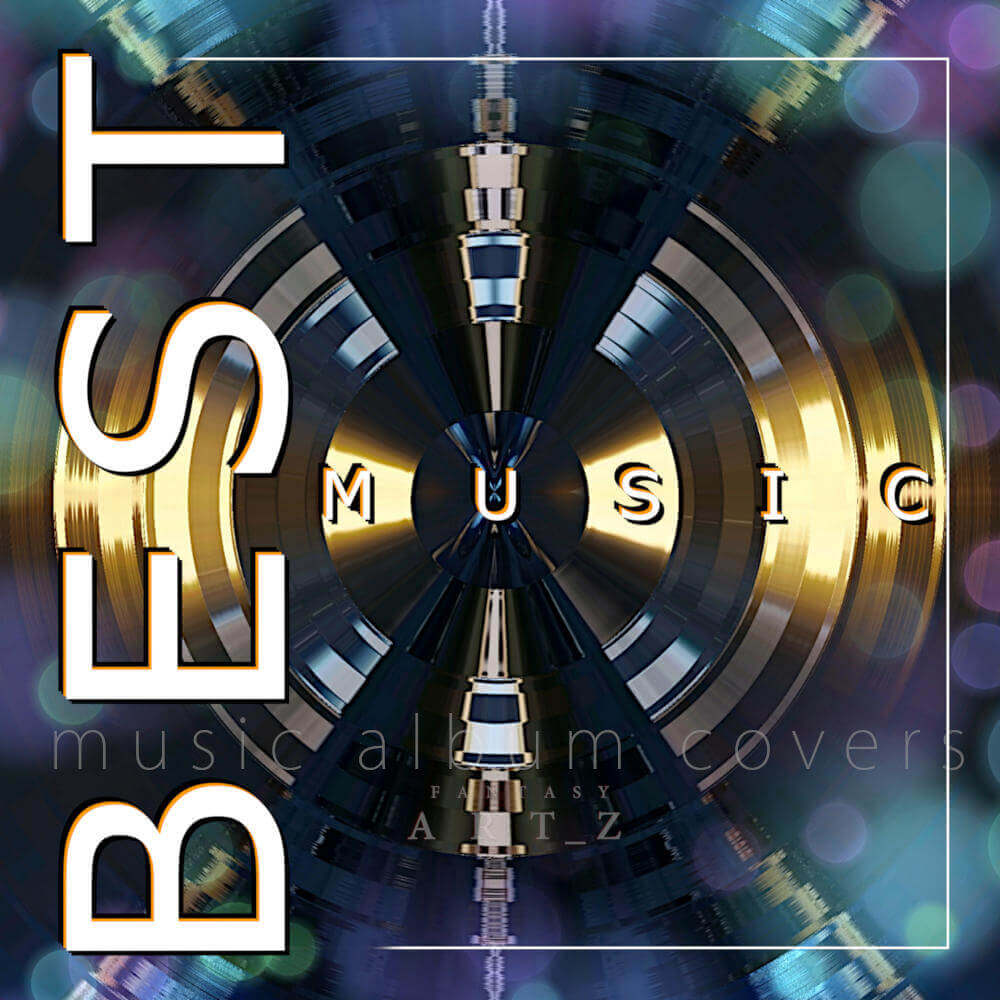 House Music album cover featuring golden vinyl record with spinning motion blur and bokeh effects